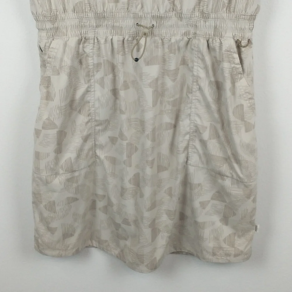 REI Co-Op Trailmade Dress Large Beige Mini Outdoor Hiking Short Sleeve Collared